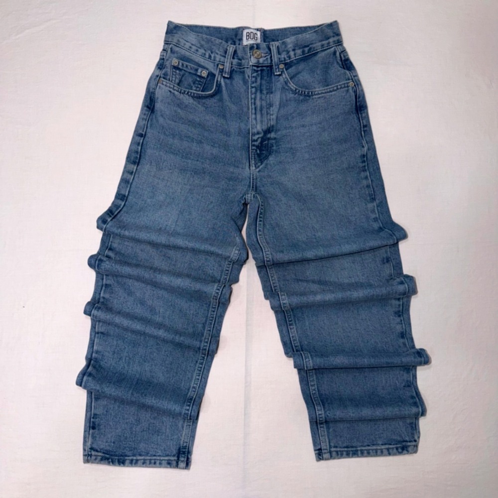 BDG Urban Outfitters High Rise Baggy Jeans Womens 25 Strappy Y2K Light Wash
